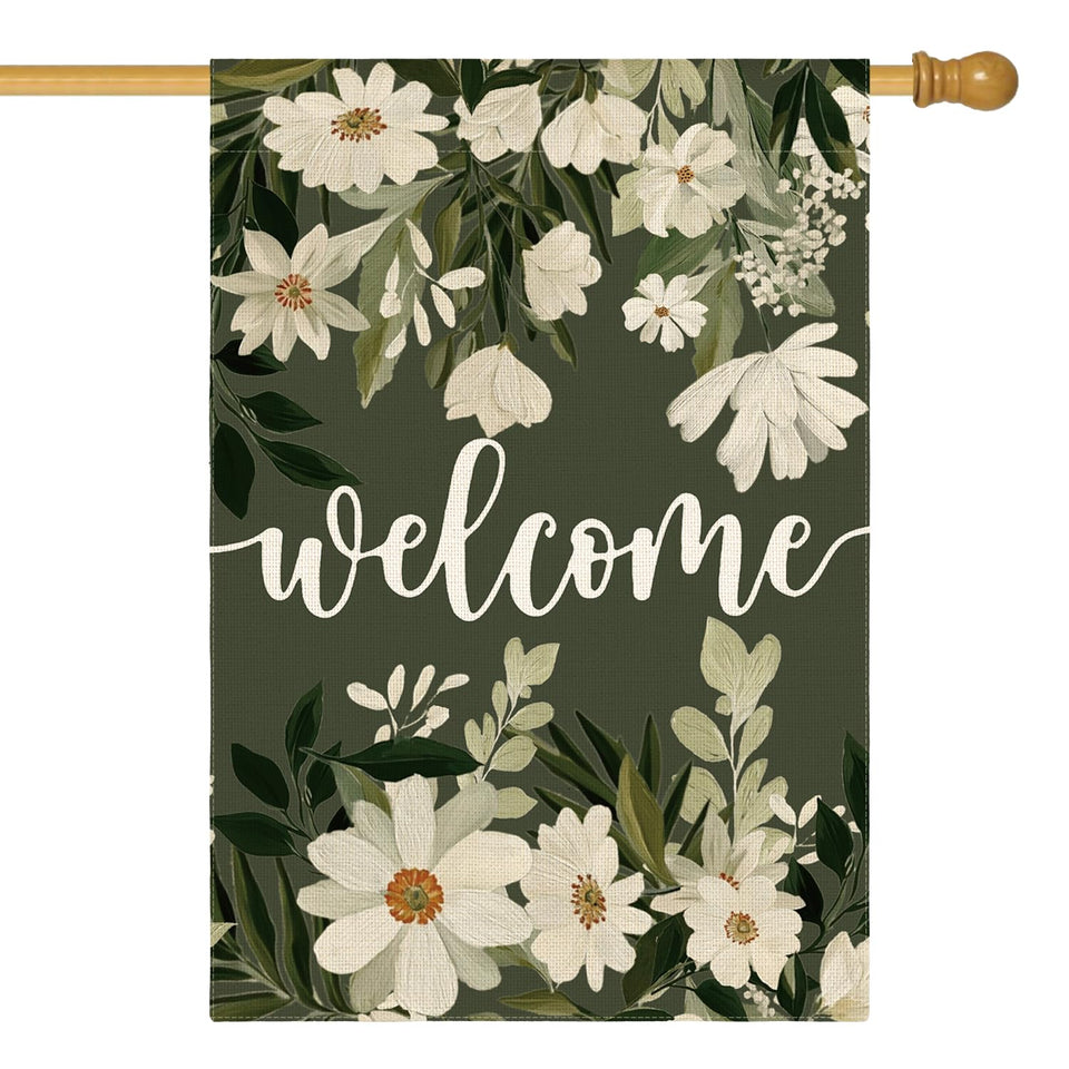 AVOIN colorlife Daisy Spring Flowers flag on porch welcoming guests