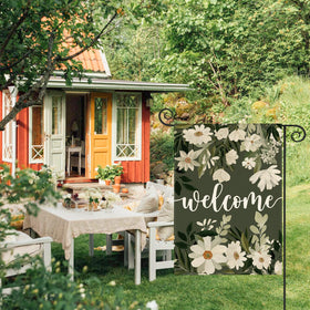 AVOIN colorlife Daisy Spring Flowers flag back design visible from both sides.