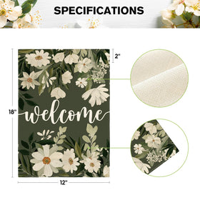 AVOIN colorlife Daisy Spring Flowers flag fabric closeup shows durable polyester weave.