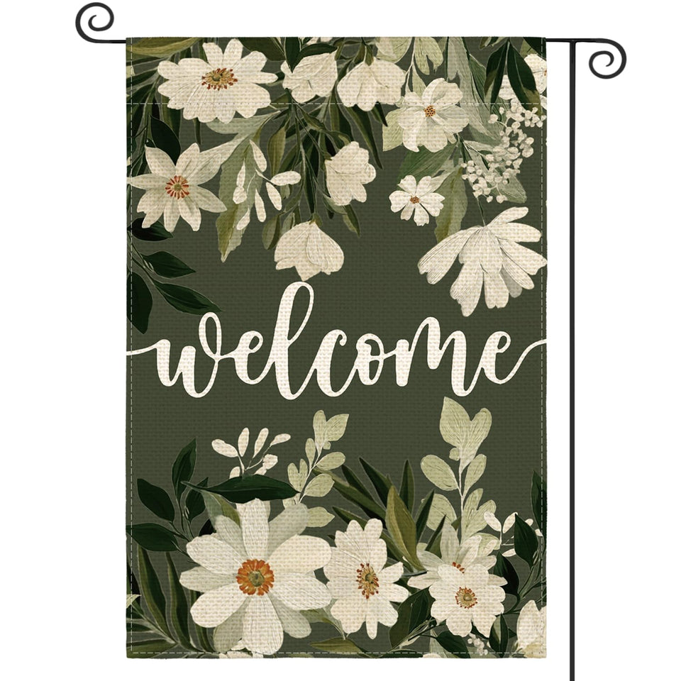 AVOIN colorlife Daisy Spring Flowers flag front view, boosting curb appeal with vibrant seasonal welcome.