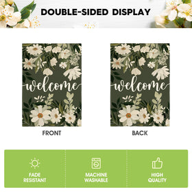 AVOIN colorlife Daisy Spring Flowers flag weather-resistant material for outdoor year-round use.