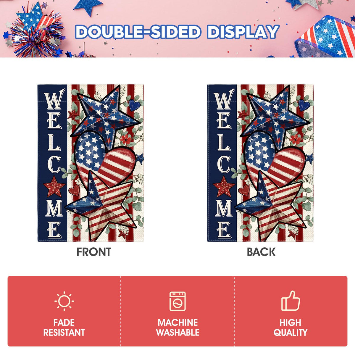 AVOIN colorlife double-sided flag for outdoor use