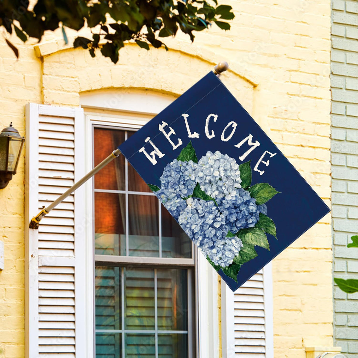 AVOIN colorlife double-sided hydrangea flag visible from both sides