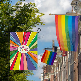 AVOIN colorlife Double-sided rainbow flag reads clearly from both sides