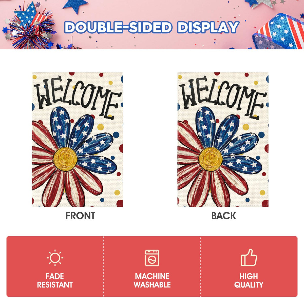 AVOIN colorlife machine washable flag for easy outdoor care.
