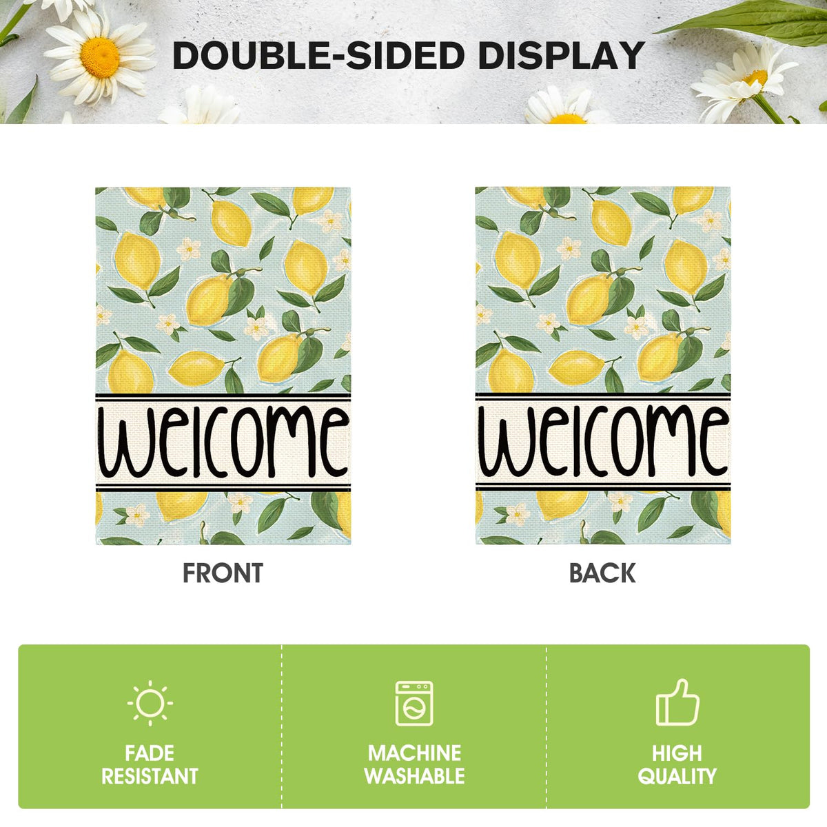 AVOIN colorlife Easy-care flag is machine washable for busy outdoor spaces.