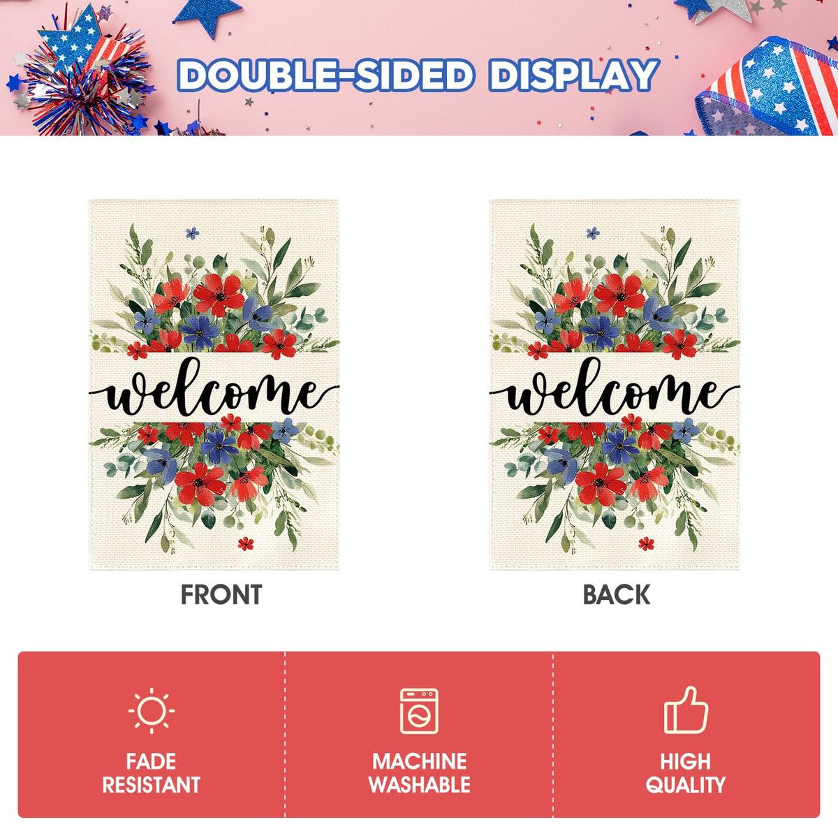 AVOIN colorlife Fourth of July flag adds festive charm.