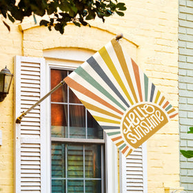 AVOIN colorlife Hello Sunshine flag double-sided print visible from both sides.