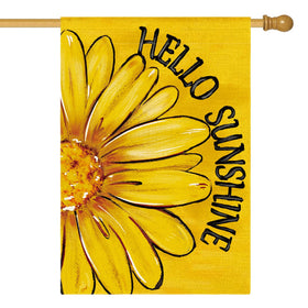 AVOIN colorlife Hello Sunshine flag front view invites outdoor welcomes.