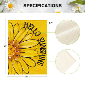 AVOIN colorlife Hello Sunshine flag withstands weather in outdoor spaces.