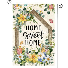 AVOIN colorlife Home Sweet Home flag front view for a durable porch welcome