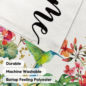 AVOIN colorlife hummingbird floral welcome flag hanging sleeve for simple installation.