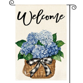 AVOIN colorlife Hydrangea spring flag adds curb appeal to outdoor spaces.
