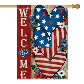 AVOIN colorlife love heart house flag front view for 28x40 yard display