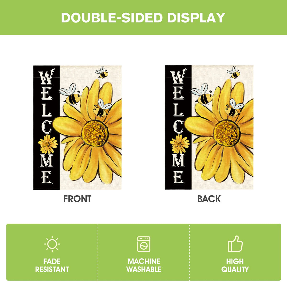 AVOIN colorlife machine washable flag care for easy maintenance.