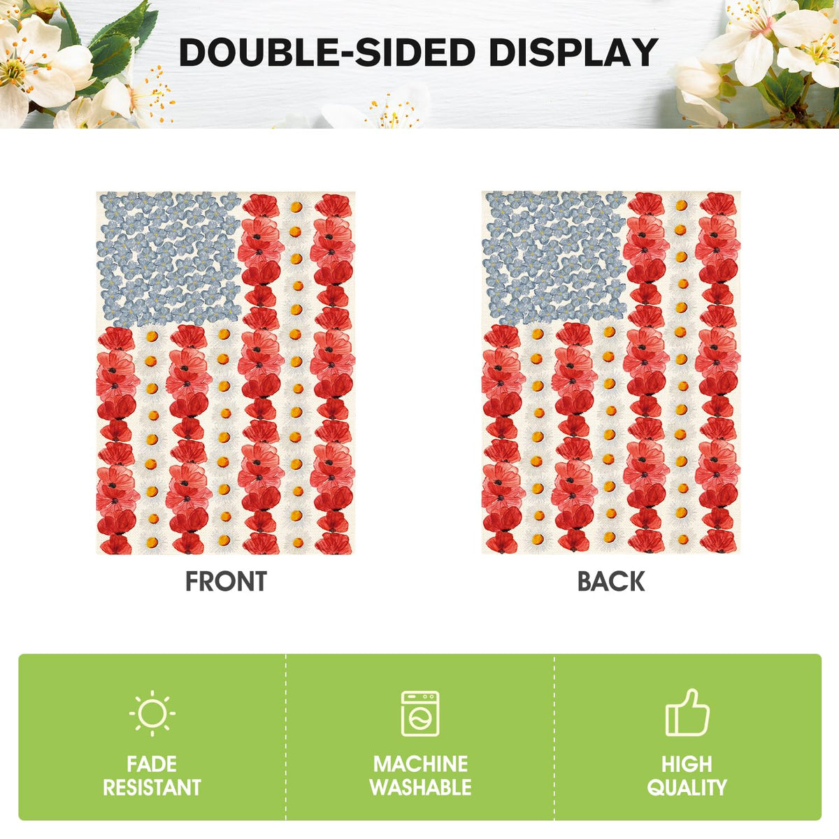 AVOIN colorlife machine washable flag for easy maintenance