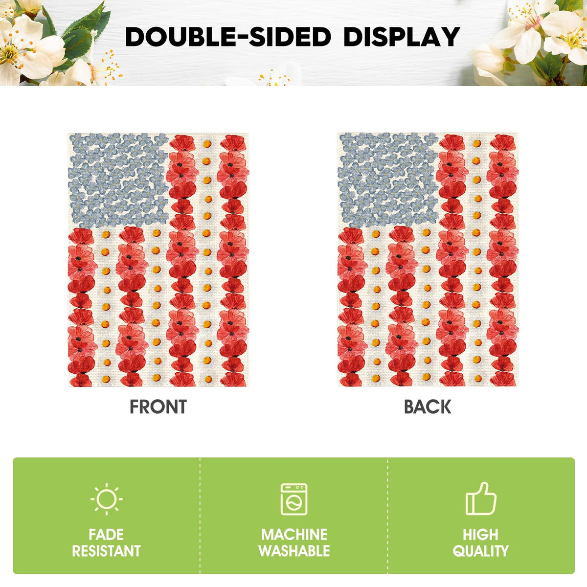 AVOIN colorlife machine-washable polyester flag simplifies care and maintenance