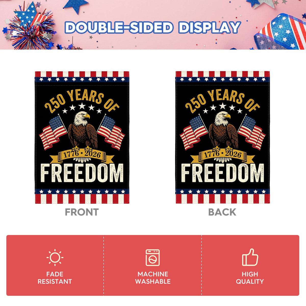 AVOIN colorlife machine-washable flag preserves color after cleaning