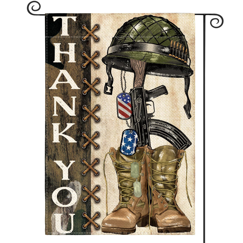 AVOIN colorlife memorial day flag 12x18, double-sided for outdoor display.