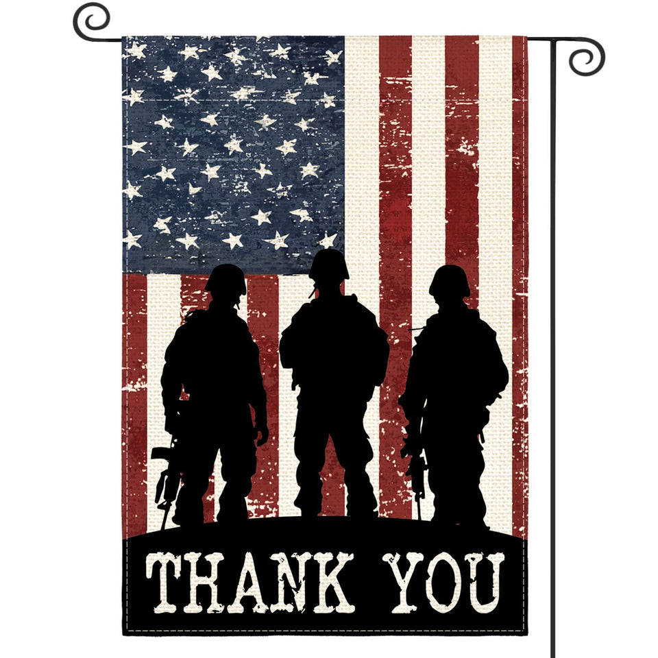 AVOIN colorlife Memorial Day flag front view for porch display with double-sided print