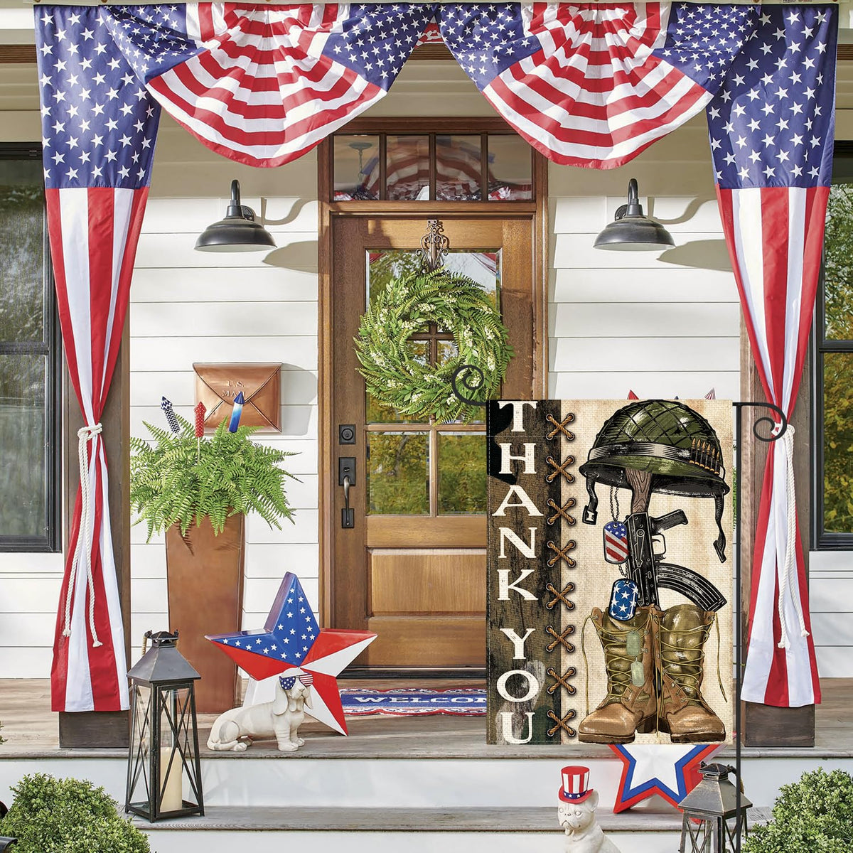 AVOIN colorlife military boots design flag celebrates veterans outdoors.