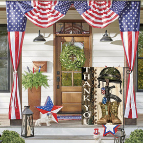 AVOIN colorlife military boots design flag celebrates veterans outdoors.