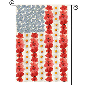 AVOIN colorlife Myosotis Poppy Memorial Day flag front view shows vibrant patriotic design for outdoor display