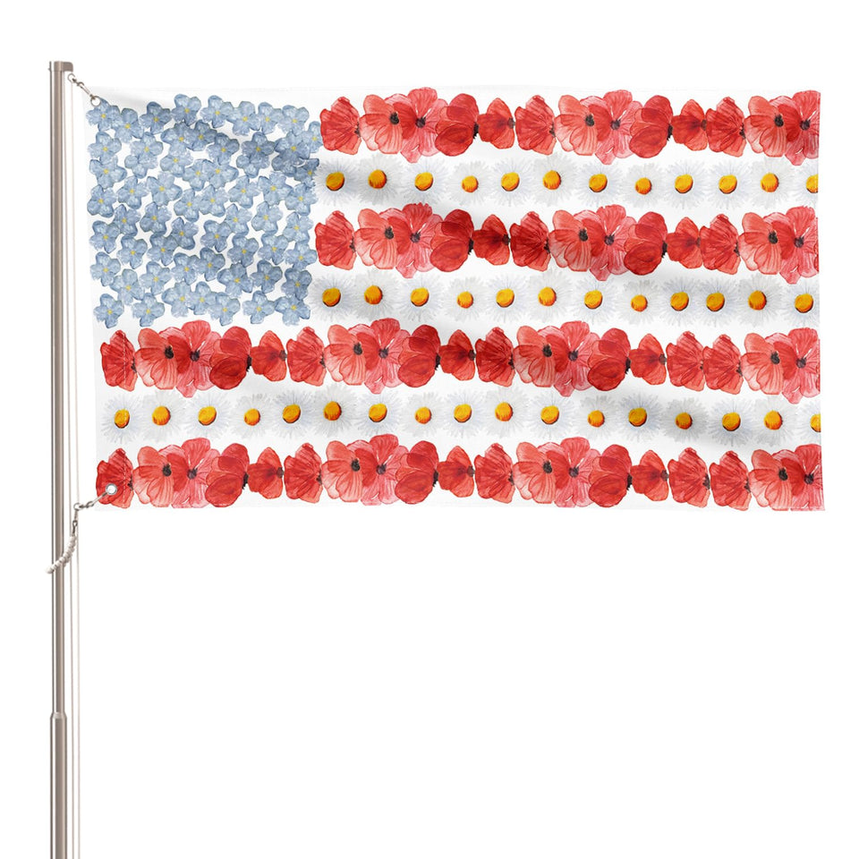 AVOIN colorlife Myosotis Poppy flag with vivid detail for outdoor display