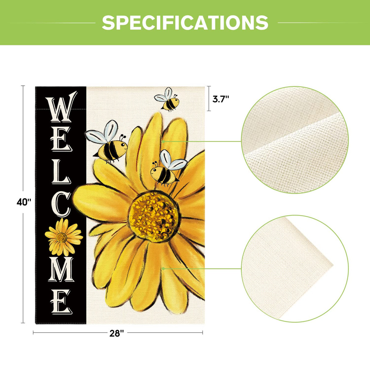 AVOIN colorlife outdoor flag on display with vibrant sunflower scene.