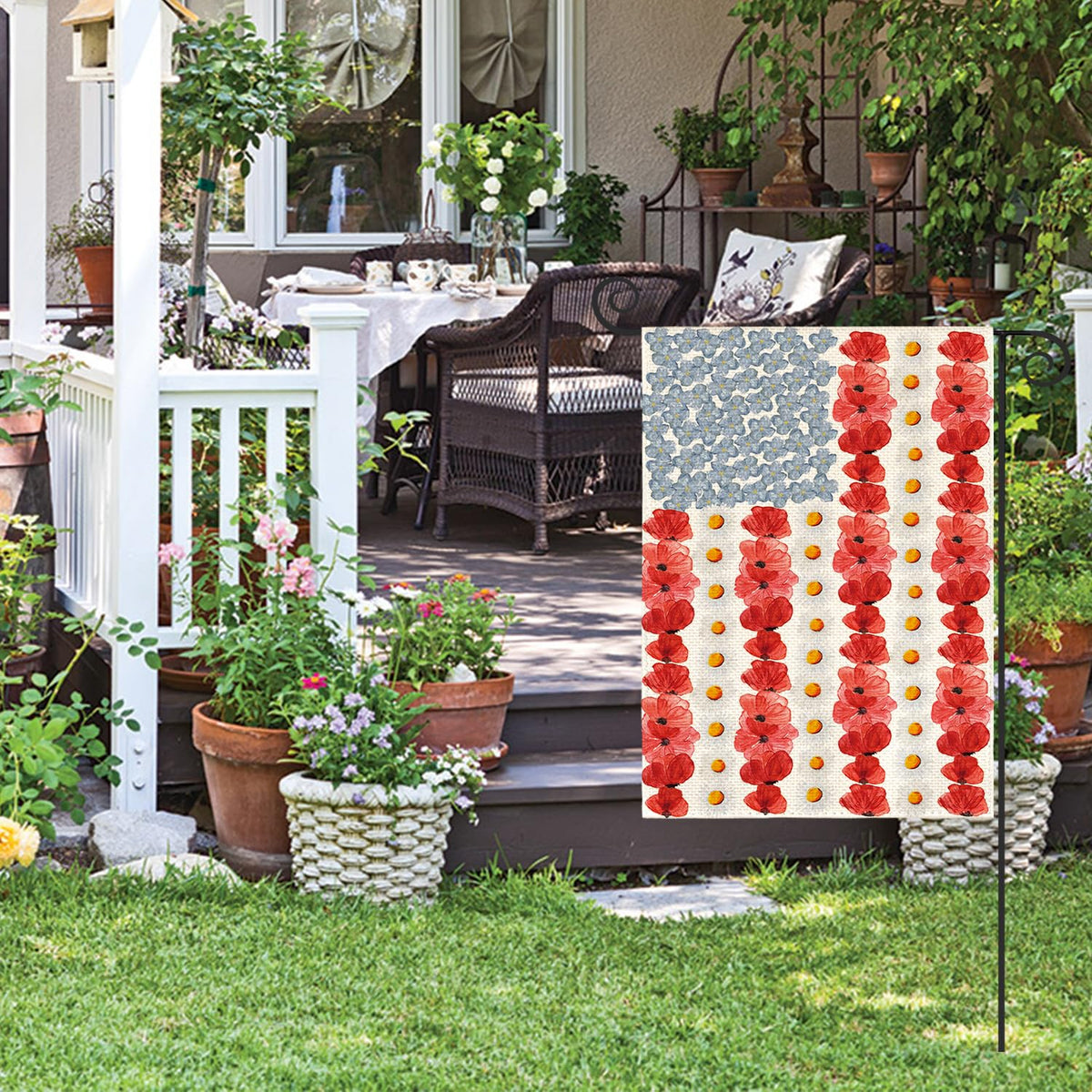 AVOIN colorlife outdoor garden flag bright polyester resists weather for seasonal display