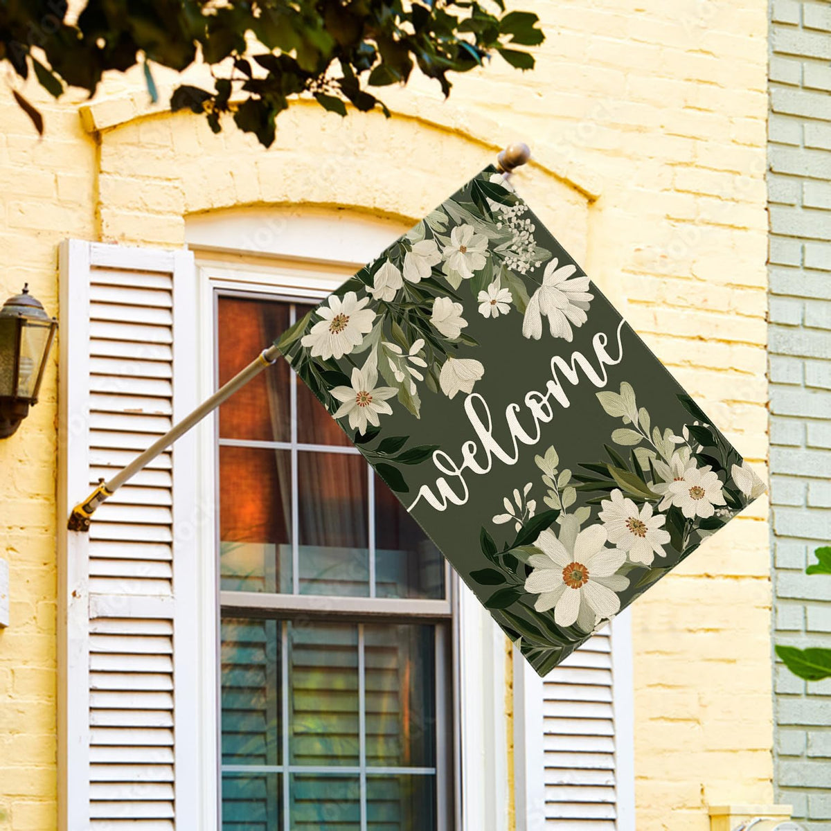 AVOIN colorlife double-sided Daisy Spring Flowers flag visible from both sides