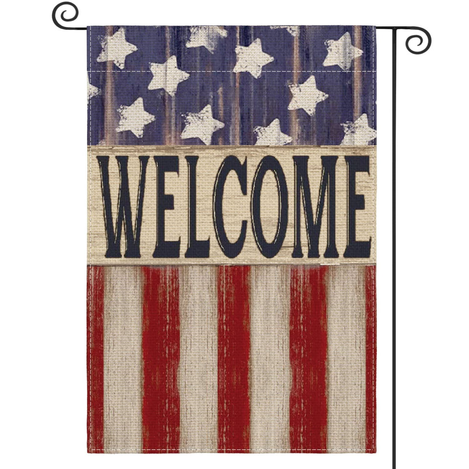 AVOIN colorlife patriotic 4th of July garden flag, durable and weather resistant for outdoor use.