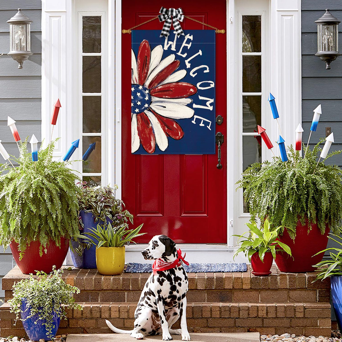 AVOIN colorlife patriotic flag back view for outdoor visibility.