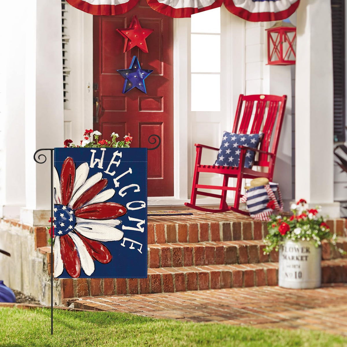 AVOIN colorlife patriotic flag back view demonstrates double-sided readability from both sides.