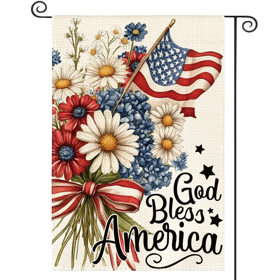 AVOIN colorlife patriotic flag front view fluttering in sunlight for outdoor decor