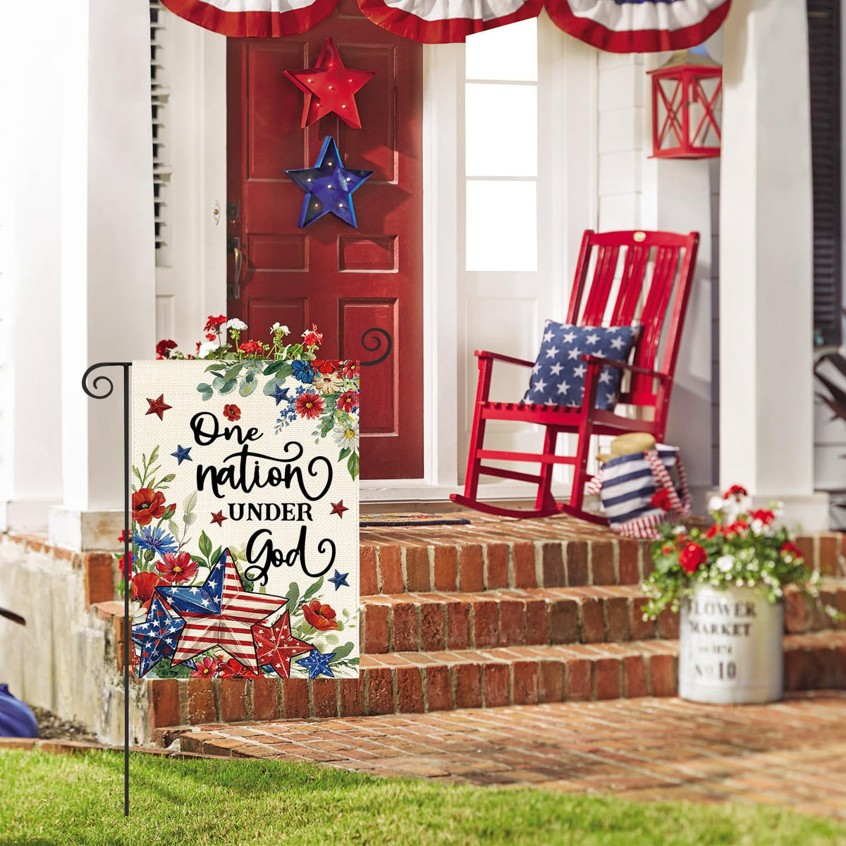AVOIN colorlife patriotic garden flag double-sided design for porch or lawn.