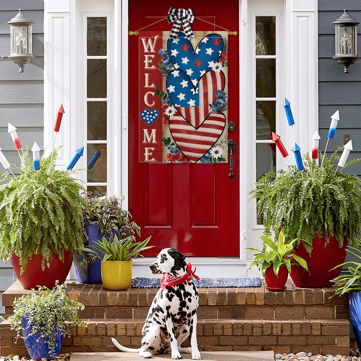 AVOIN colorlife patriotic flag with stars and stripes, visible from both sides outdoors