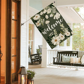 AVOIN colorlife Daisy Spring Flowers flag with pole sleeve for easy hanging