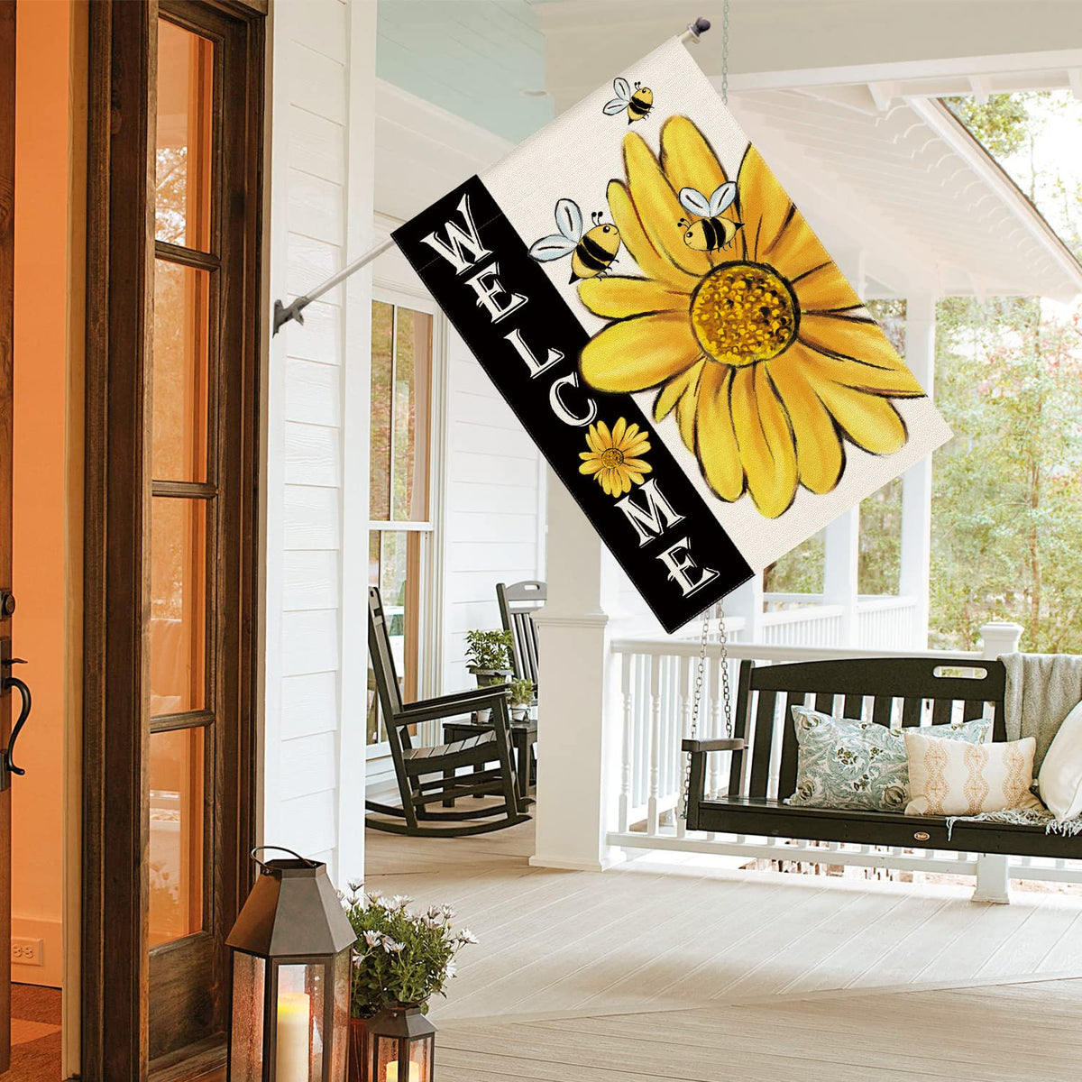 AVOIN colorlife polyester weave detail highlights durable machine-washable fabric.