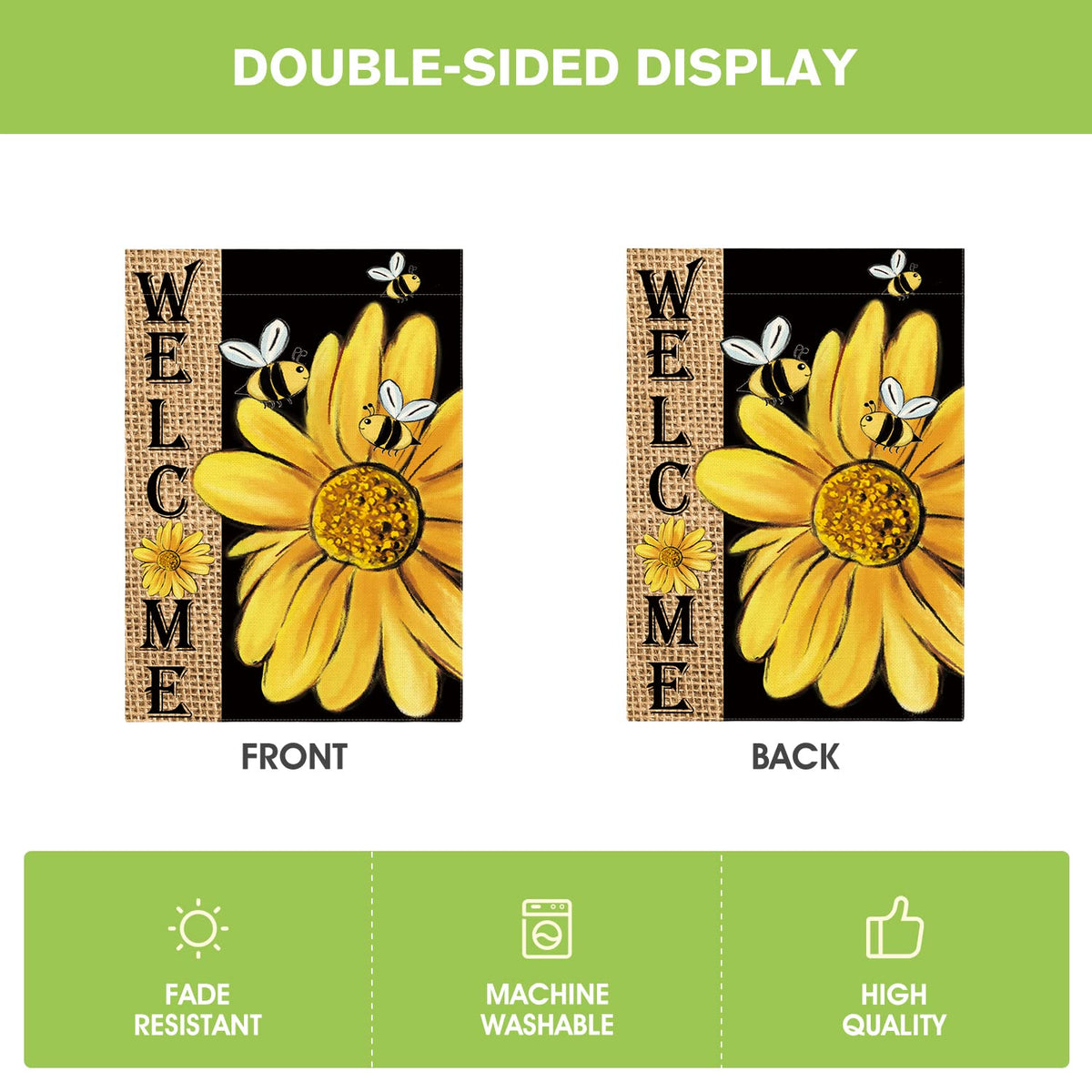 AVOIN colorlife bee sunflower design boosts curb appeal in spring and summer.
