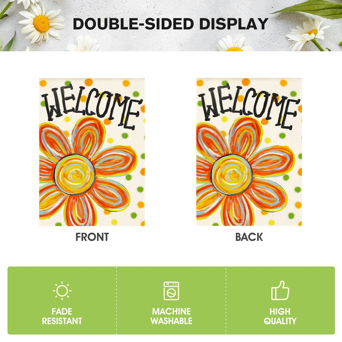 AVOIN colorlife seasonal polka dots flag adds festive outdoor accent.