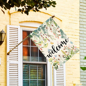 AVOIN colorlife Spring Daisy flag back view, double-sided visibility