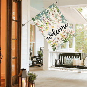 AVOIN colorlife Spring Daisy flag sleeve-top view, easy hanger for standard poles