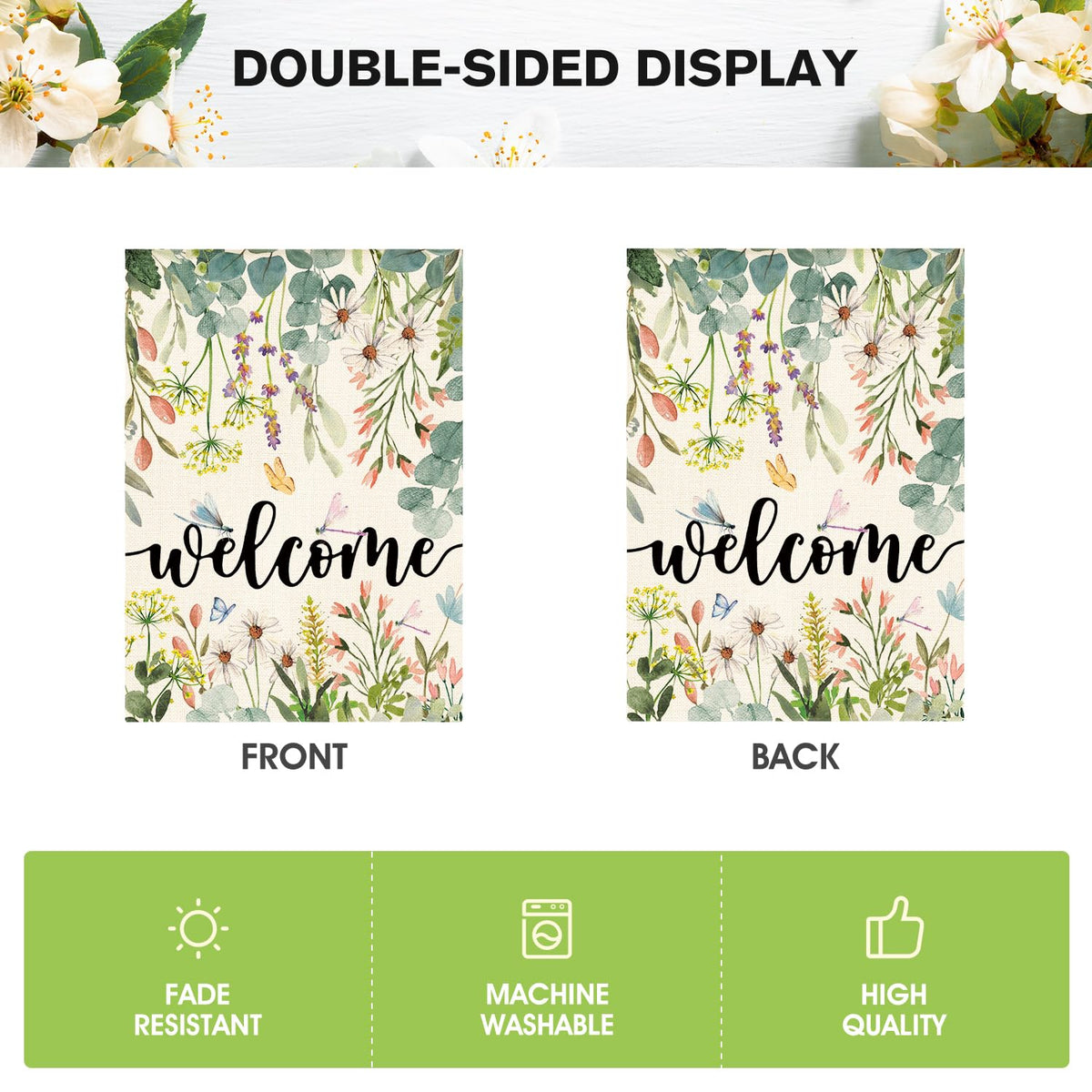 AVOIN colorlife Spring Daisy flag yard-ready decor withstands sun and breeze