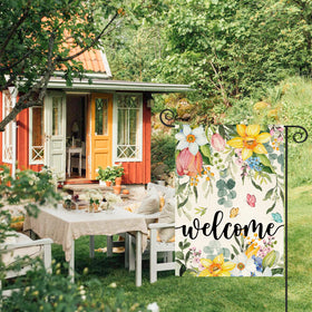 AVOIN colorlife Spring Flowers garden flag 12x18, double-sided design visible from both sides