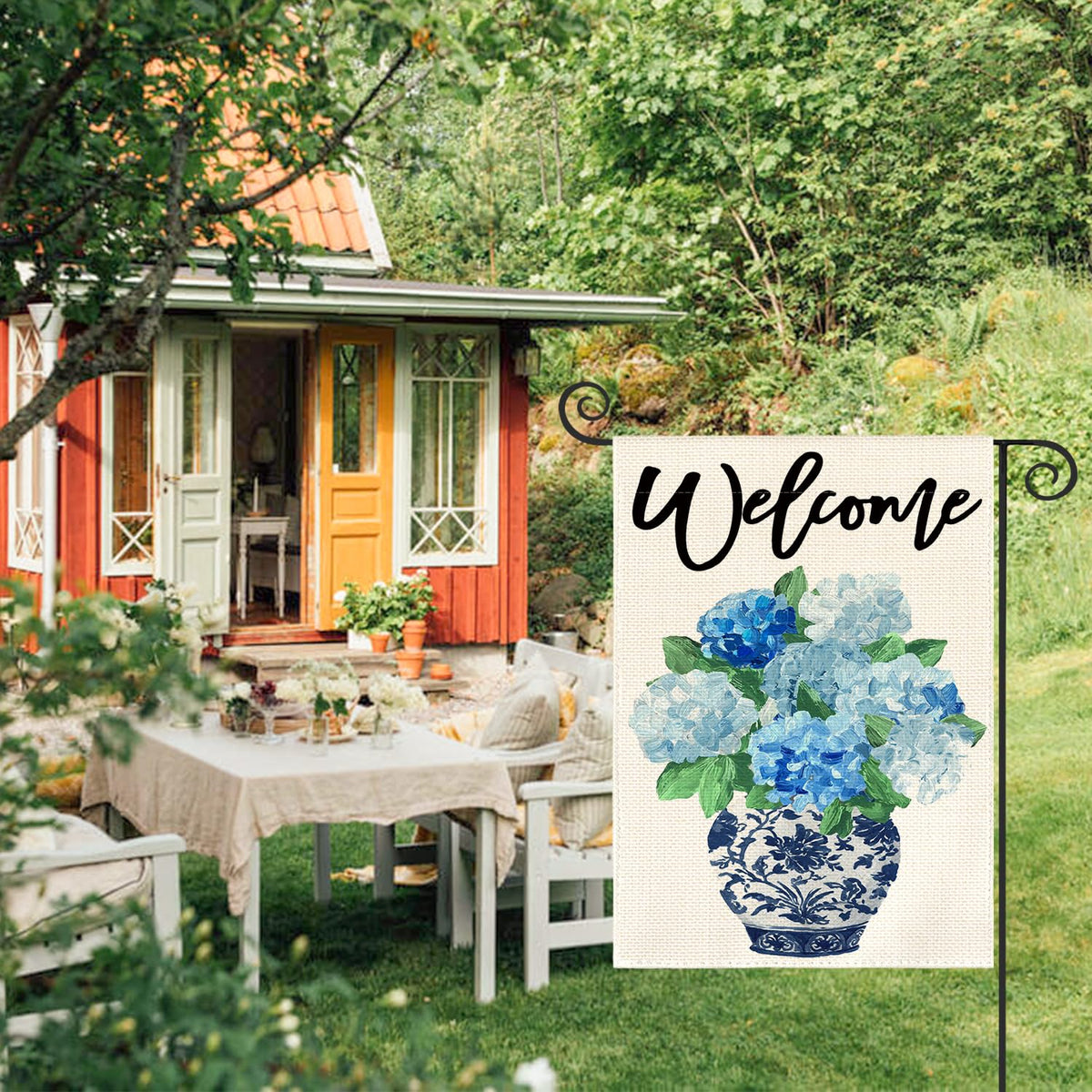 AVOIN colorlife flag back view, double sided design for versatile reading.