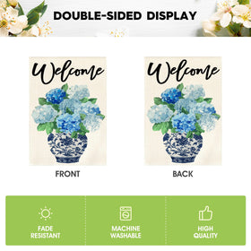 AVOIN colorlife blue white chinoiserie motif, enhances curb appeal.