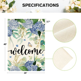 AVOIN colorlife Hydrangea flag yard banner bright seasonal accent