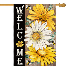 AVOIN colorlife summer floral flag featuring daisy and sunflower design to boost curb appeal.