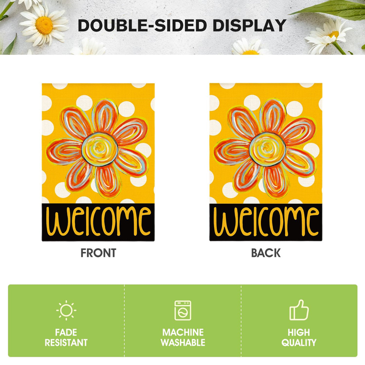 AVOIN colorlife flag in garden setting enhances porch or patio decor